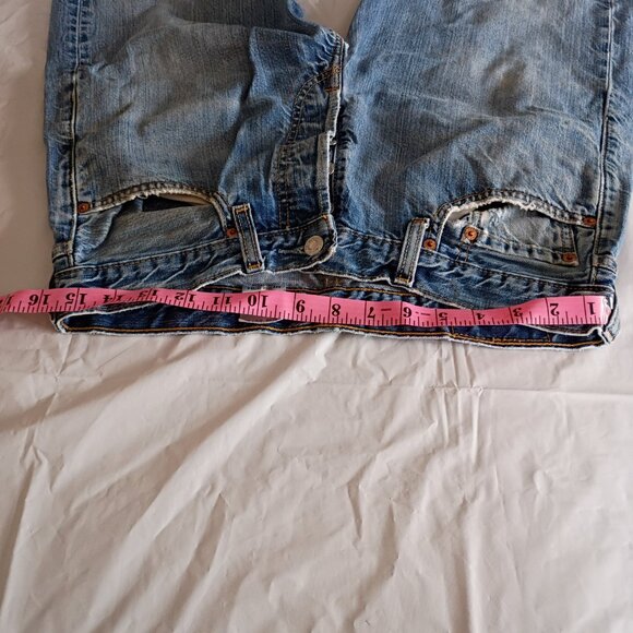 Mens Button Fly Blue Jeans - Picture 7 of 8